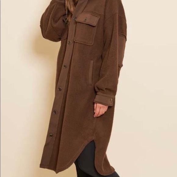 🆕Longline button down fleece coat - Picture 7 of 10